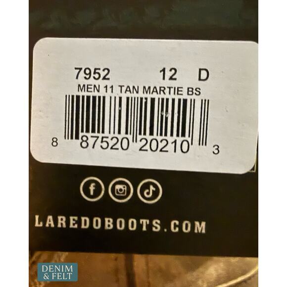 NEW Laredo Distressed Leather Western Boots Tan Broad Square Toe Cowboy Ranch 12 main image 10